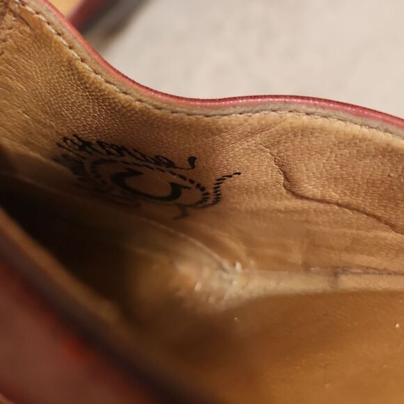 Charlie 1 Horse Red Embroidered Leather Heeled Mules Made in Brazil Size 7.5 - Picture 9 of 13